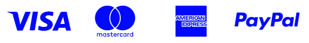 Visa, Mastercard, American Express and PayPal